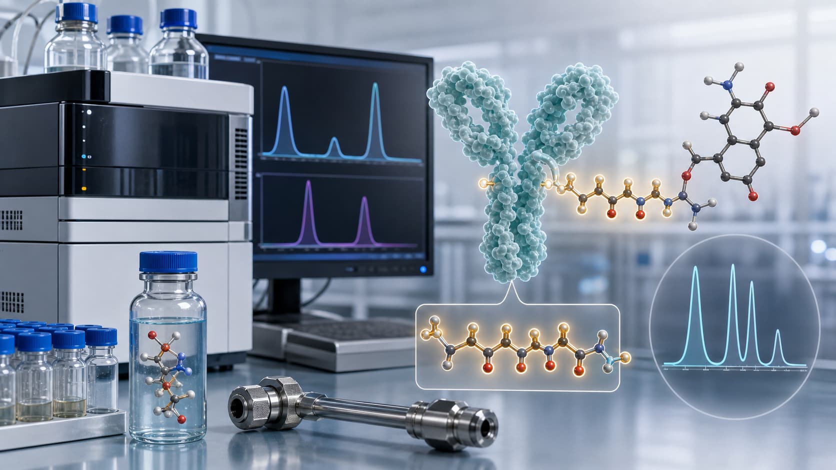 GGFG linker-payload analytical testing and ADC quality control in a pharmaceutical laboratory